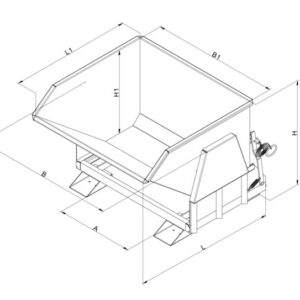 Alternative view of Der Kippbehälter mit Abrollautomatik und geschützten Abrollkufen