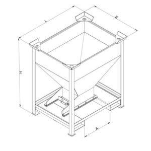 Alternative view of Silobehälter mit Dosier-Schiebeklappe am Auslauftrichter