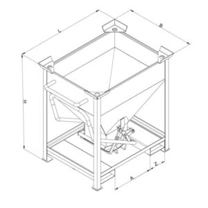 Alternative view of Silobehälter mit Einfahrtaschen, mittigem, per Hebel bedienbarem Auslauf