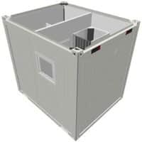 10 fuss Standard sanitaercontainer weiss seite