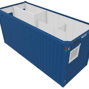 Geräumiger 20 Fuß Sanitärcontainer mit getrennten Damen- und Herren-WC-Bereichen, Waschtischen und moderner Ausstattung aussenansicht
