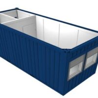 20 Fuß Bürocontainer mit Toilette in Blau