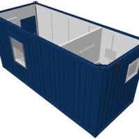20 Fuß Bürocontainer mit Toilette und Dusche in Blau