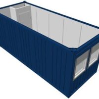 20 Fuß Bürocontainer mit Windfang in Blau