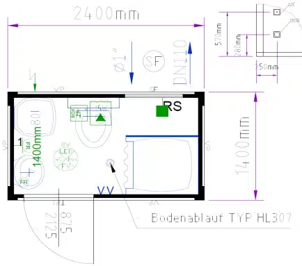 8 Fuß Duo Container Wc / Dusche – Bild 4